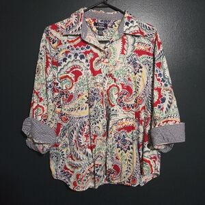 Chaps Multicolor Paisley Shirt
